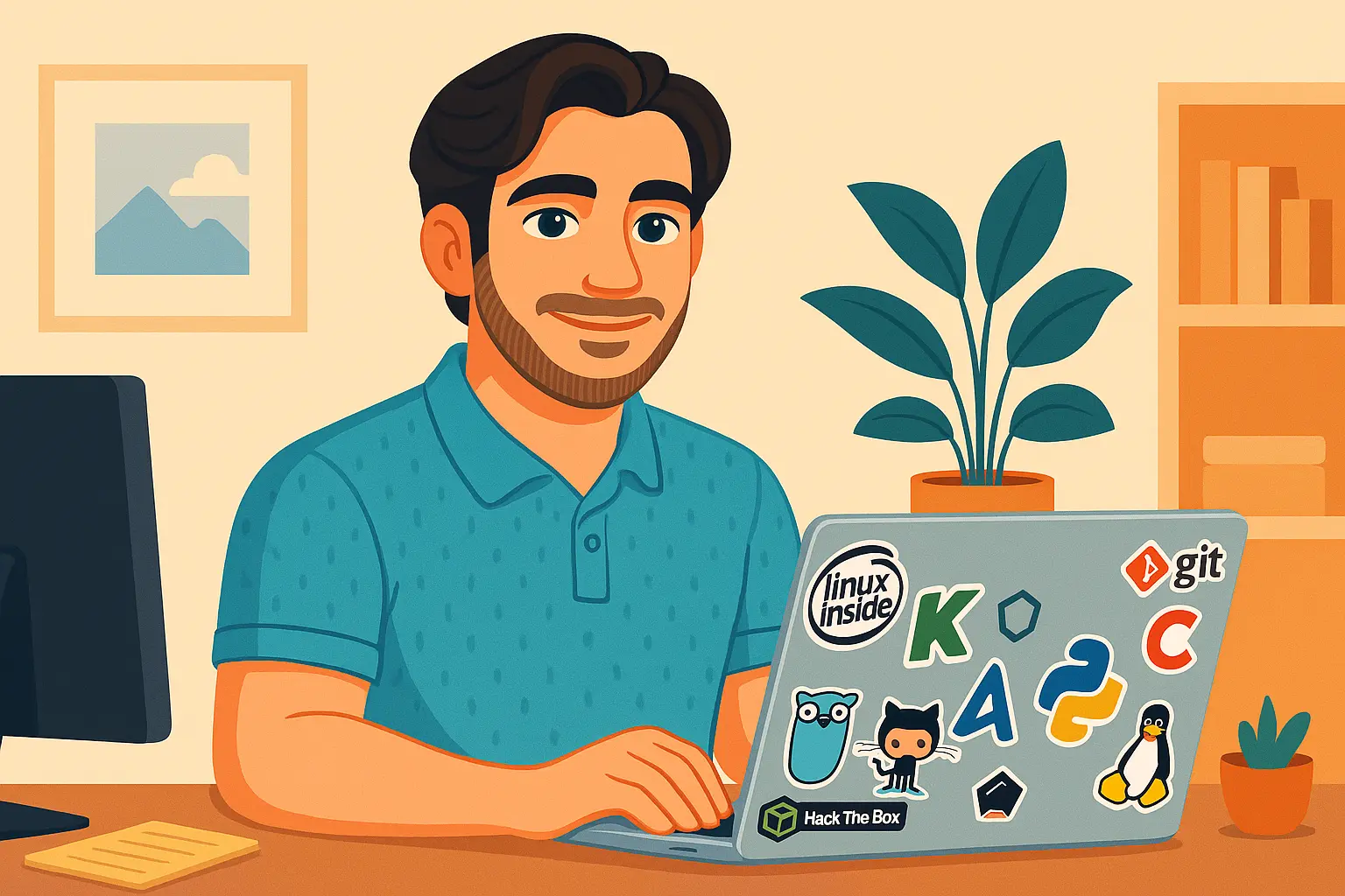 Lucas Juárez desarrollador web trabajando en su oficina, creando soluciones digitales para pequeñas empresas